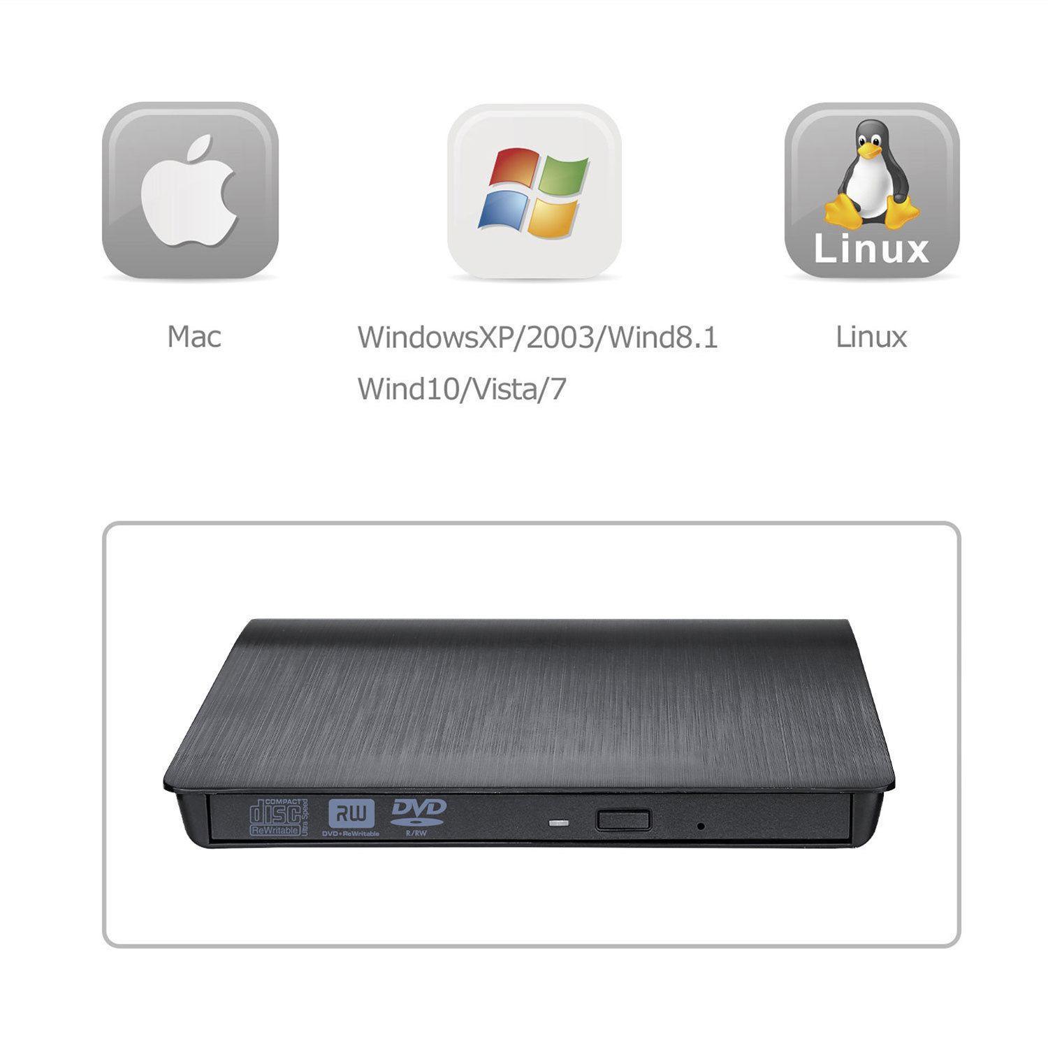 Ổ đĩa dvd rw gắn ngoài qua cổng usb 3.0 dùng cho laptop, desktop, máy tính bàn hỗ trợ đọc ghi đĩa dvd, cd tốc độ cao không kén đĩa.