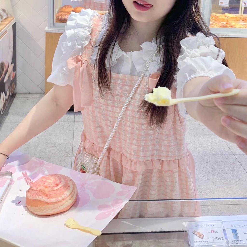 Set áo và váy hai dây phong cách Hàn Quốc siêu xinh