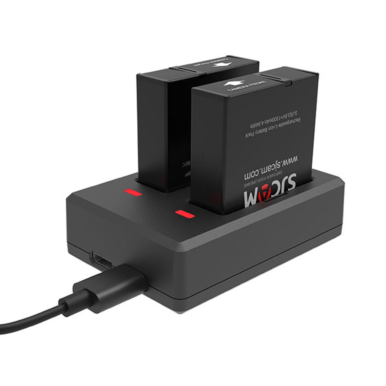 Dual-Slot Battery Charger Travel Charger for  SJ8 Air/Pro/Plus Cameras