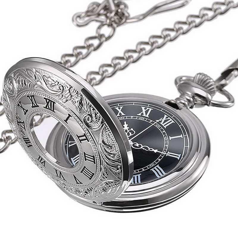 Đồng hồ bỏ túi cổ điển Đồng hồ đeo tay nam bằng thép có dây chuyền