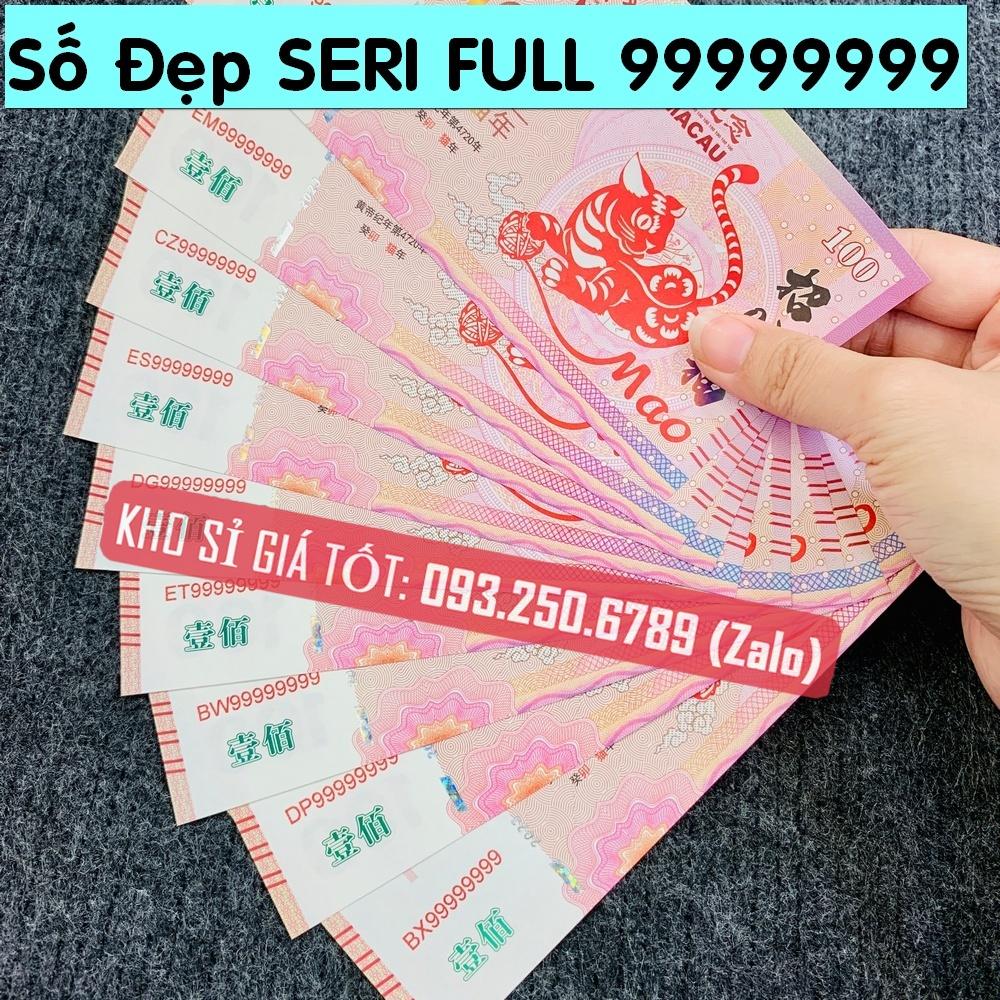 SERI ĐẸP FULL 99999999 - Tiền in hình con Mèo Macao 100 lì xì tết 2023, kèm bao lì xì tết