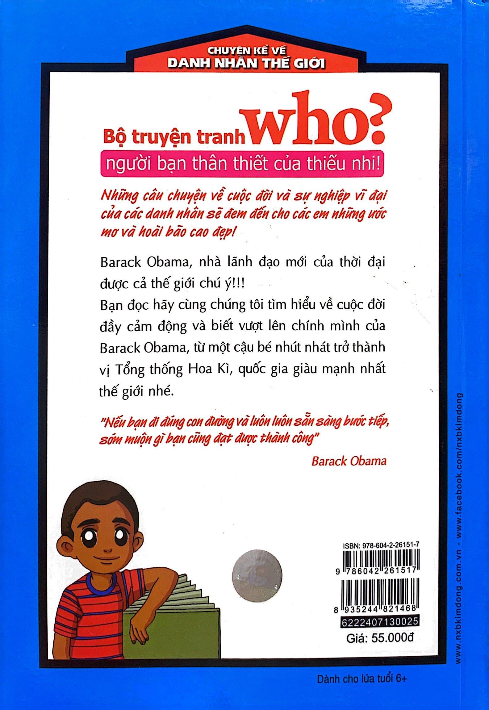 Who? Chuyện Kể Về Danh Nhân Thế Giới - Barack Obama (Tái Bản 2023)