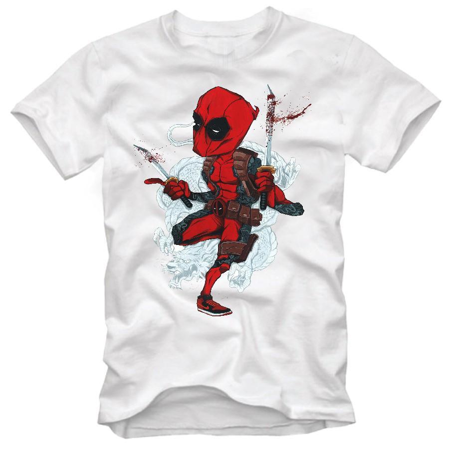 Áo thun nam in hình Deadpool cartoon phong cách hàn quốc vải dày mịn