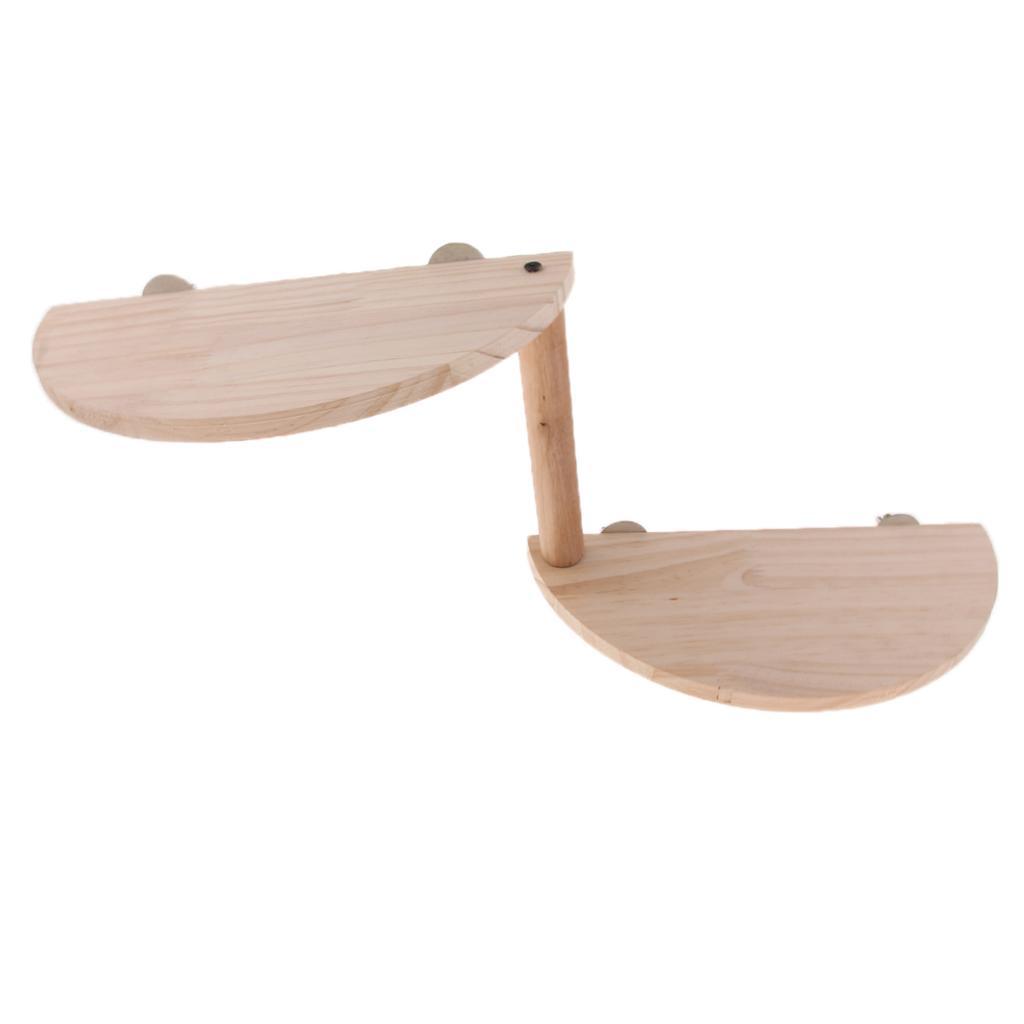 Small Pet Wooden Cage Platform Shelf Semi-circle Board for Hamster Squirrel