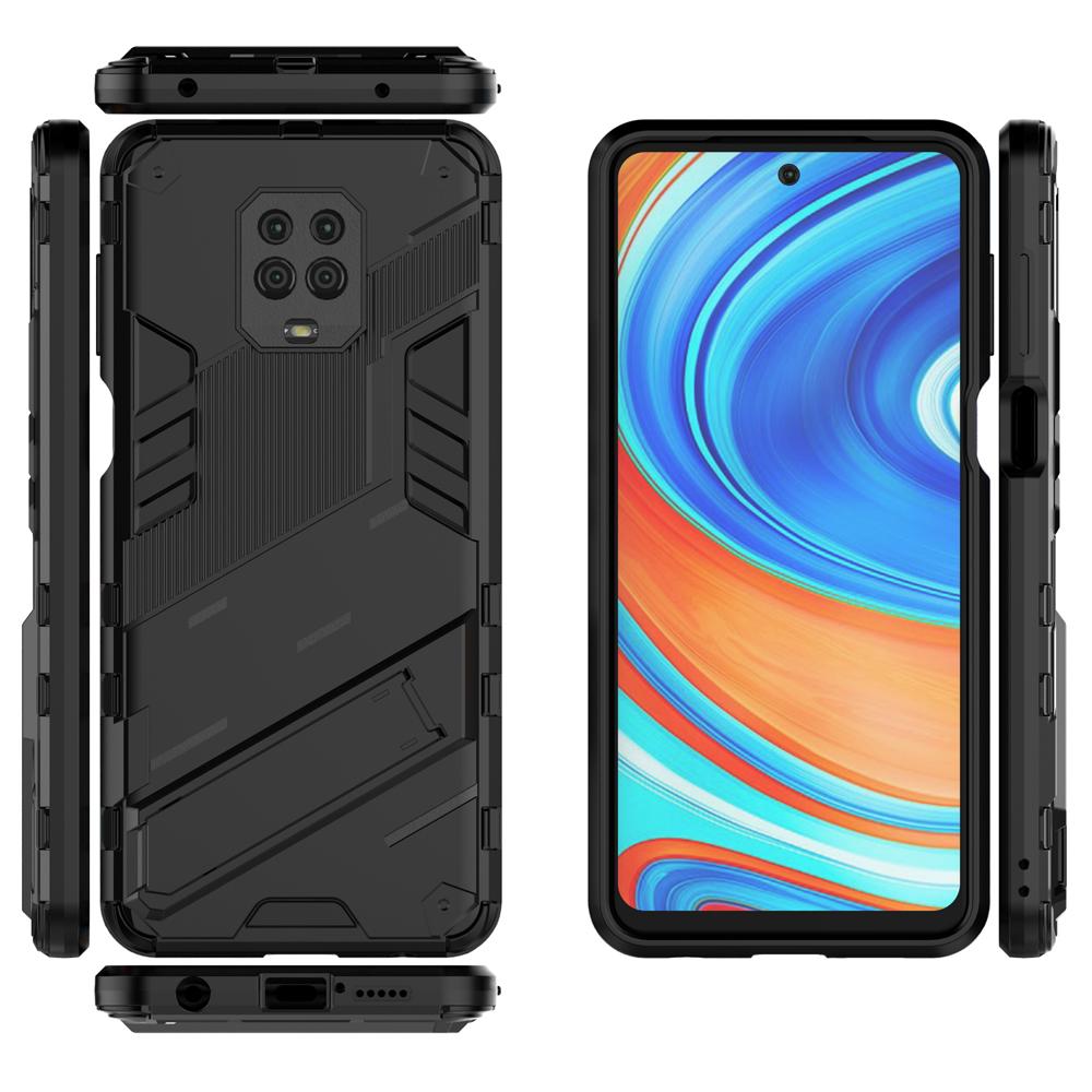 Ốp lưng cho Xiaomi Redmi Note 9 9S Pro Max chống sốc Iron Man PUNK cao cấp kèm giá đỡ
