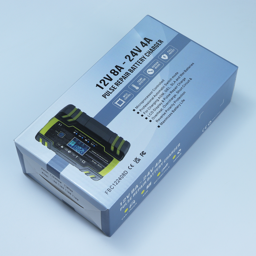 Sạc bình ắc quy 12V 24V 6AH - 150AH FOXSUR FBC122408D 8A tự ngắt khi đầy chức năng bảo dưỡng phục hồi ắc quy bằng khử sunfat
