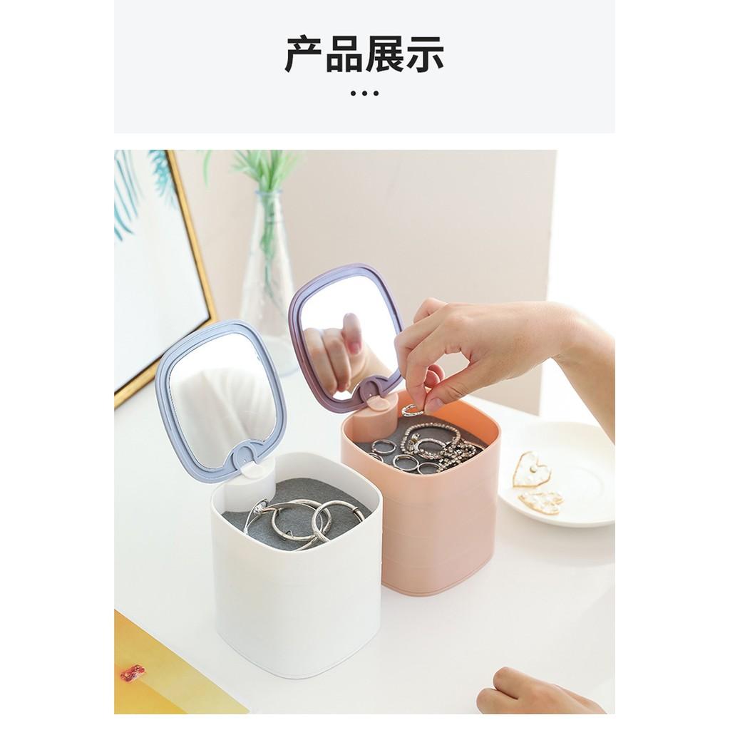 ️Hộp Đựng Trang Sức Mini Nhiều Ngăn 3 Tầng 2 Tầng 4 Tầng Nhựa ABS Cao Cấp Giá Rẻ Xoay 360 Độ Tiện Lợi