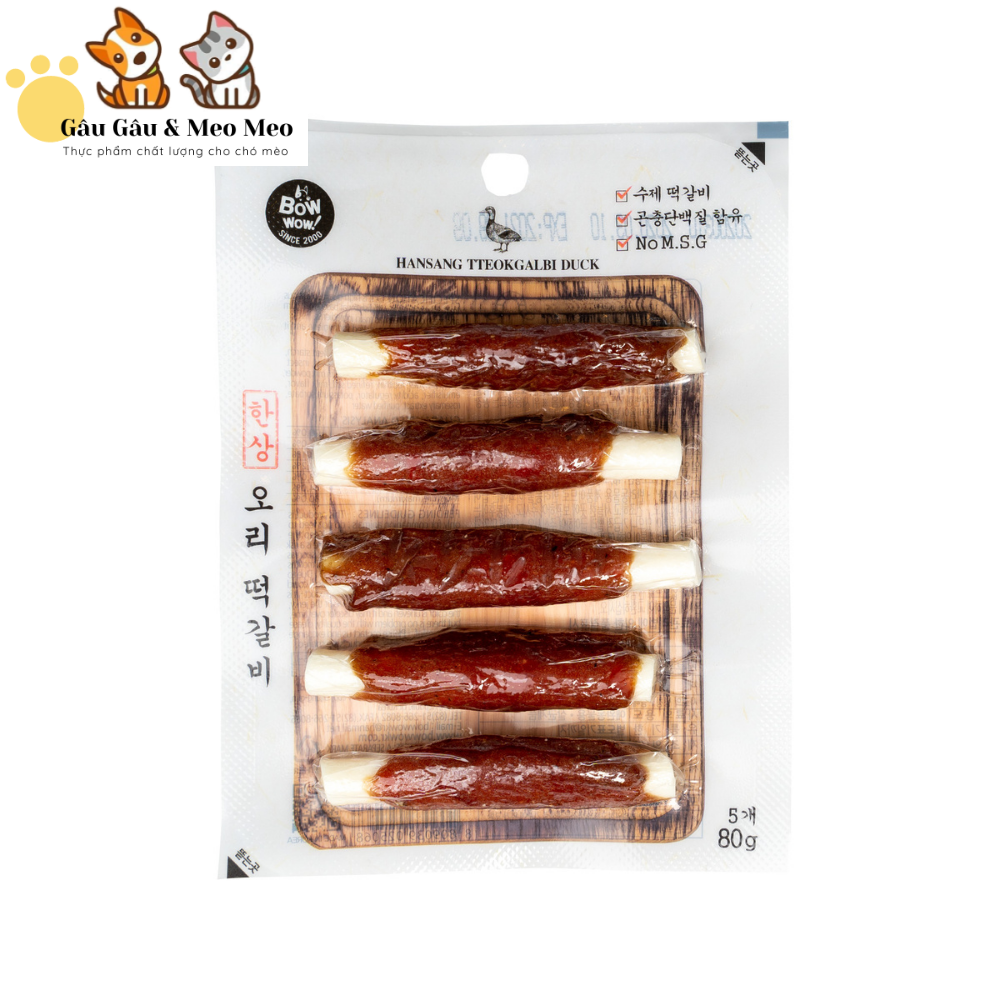 HANSANG TTEOKGALBI - THỊT CUỘN THANH SỮA CHO THÚ CƯNG Gói 80g