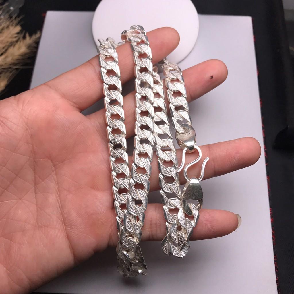 Dây chuyền nam bằng bạc kiểu móc xích trọng lượng 15 chỉ