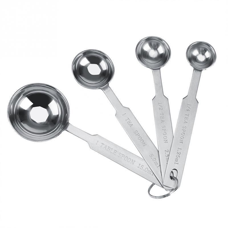 Muỗng/ thìa đong định lượng inox không gỉ bộ 4 cây