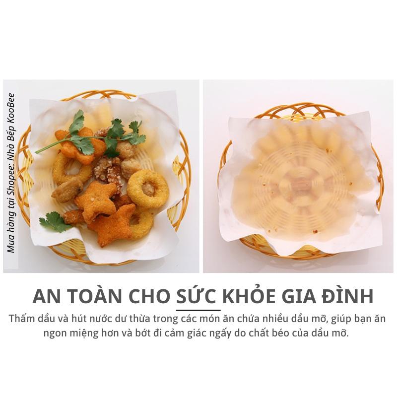 Set 100 tờ giấy thấm dầu thực phẩm - Giấy thấm hút dầu mỡ thức ăn chiên rán khổ 18 x 24cm