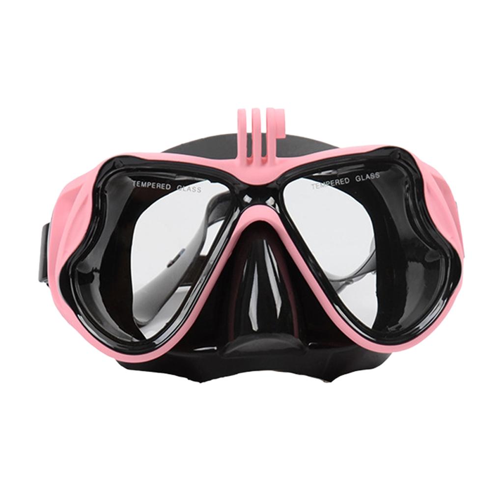 Adult Scuba Diving Mask Tempered Glasses Snorkeling Anti-Fog Goggles Pink