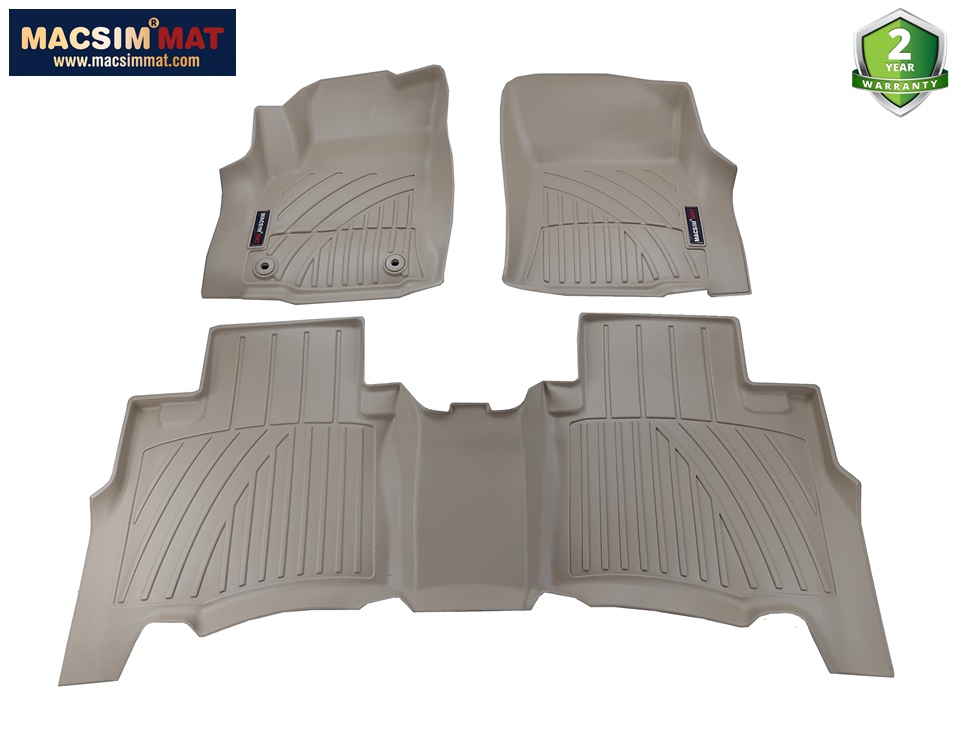 Thảm lót sàn xe ô tô Toyota Fortuner 2009-2016 Nhãn hiệu Macsim chất liệu nhựa TPV cao cấp màu đen,màu be 3 hàng ghế
