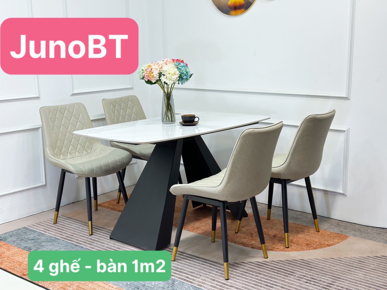 Bộ Bàn Ăn Mặt Đá Cao Cấp 2023 Hàng Sẵn Kho Đủ Màu Lựa Chọn