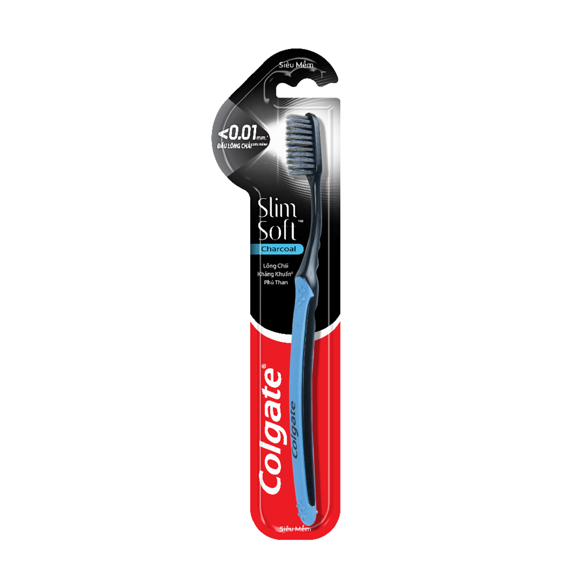 Bàn chải đánh răng Colgate than hoạt tính kháng khuẩn SlimSoft Charcoal mềm mảnh