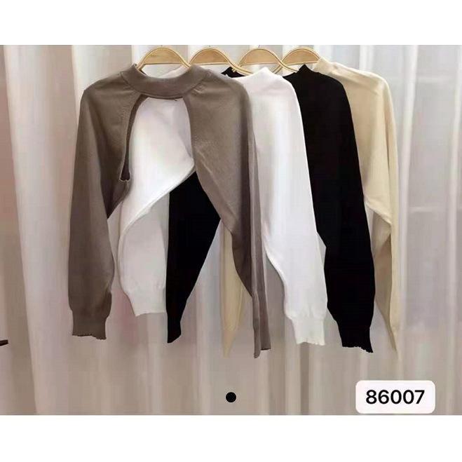 MS800 Áo len cardigan kiểu dài tay cổ choker Quảng Châu