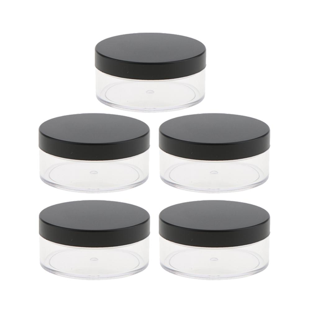 5PCS Empty Loose Powder Blusher Case Storage Sifter Container 50g Portable
