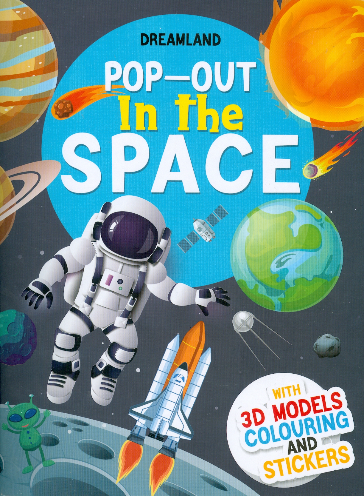 Pop-Out In The Space - With 3D Models Colouring And Stickers (Sách Bật Ra - Ngoài Không Gian - Với Hình Dán Và Tô Màu Mô Hình 3D)