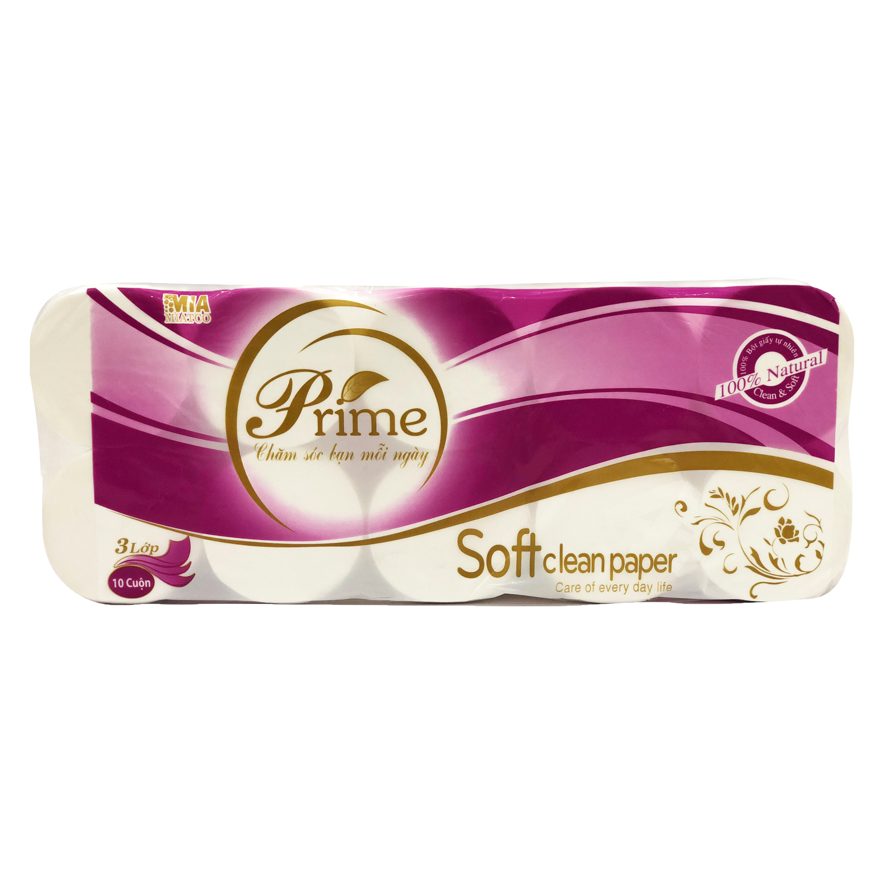 GIẤY VỆ SINH 10 CUỘN 3 LỚP KHÔNG LÕI PRIME 1.5KG/DÂY /10 CUỘN || TOILET PAPER