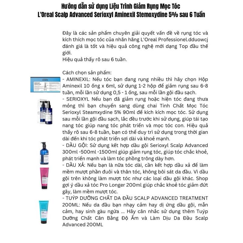 Tinh Chất Mọc Tóc L'Oreal Serioxyl Stemoxydine 5% Scalp Advanced 90ml + Lược nhựa nâu Massage Đầu
