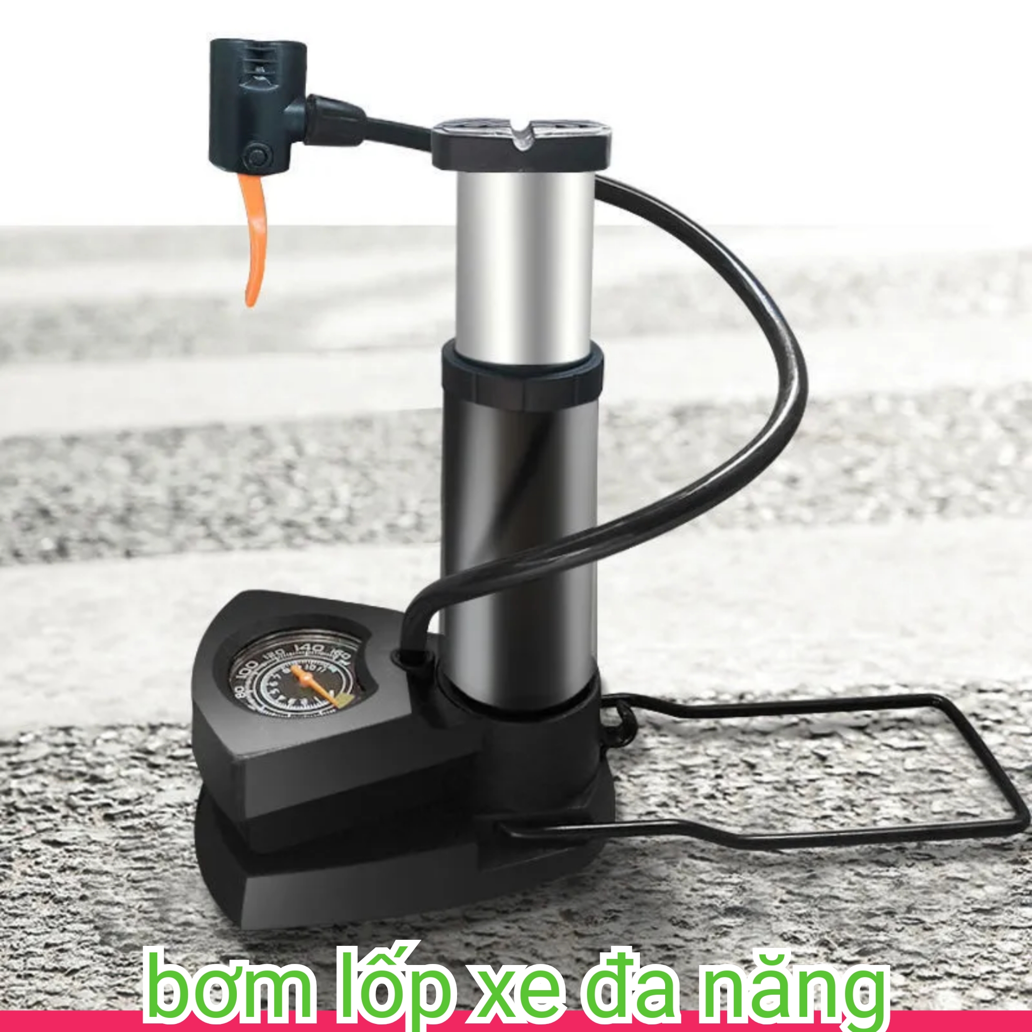 BƠM XE ĐẠP CHÂN ĐA NĂNG TRỢ LỰC NHỎ GỌN MANG THEO TIỆN DỤNG MẪU MỚI HÀNG CHẤT LƯỢNG
