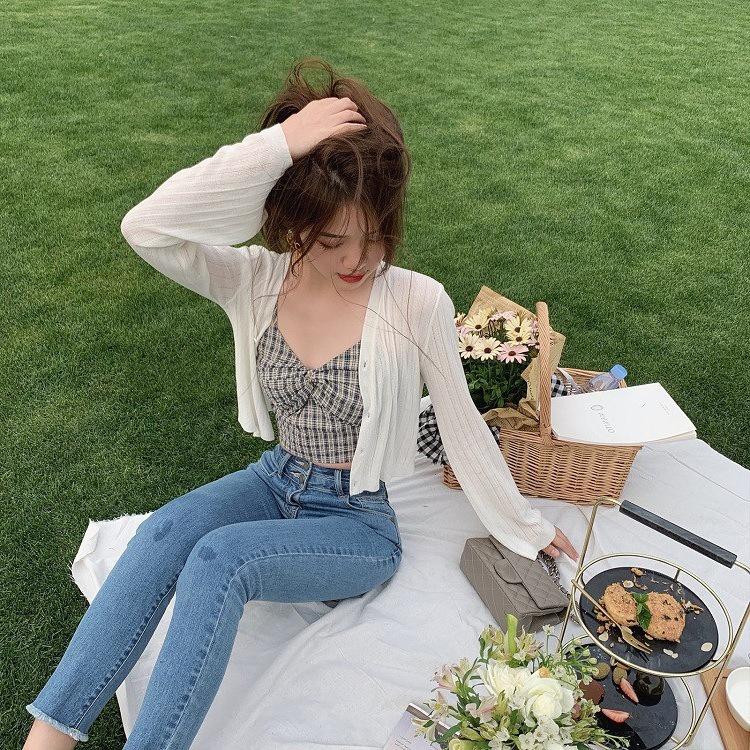 MS233 Áo khoác cardigan nữ len dệt kim mỏng