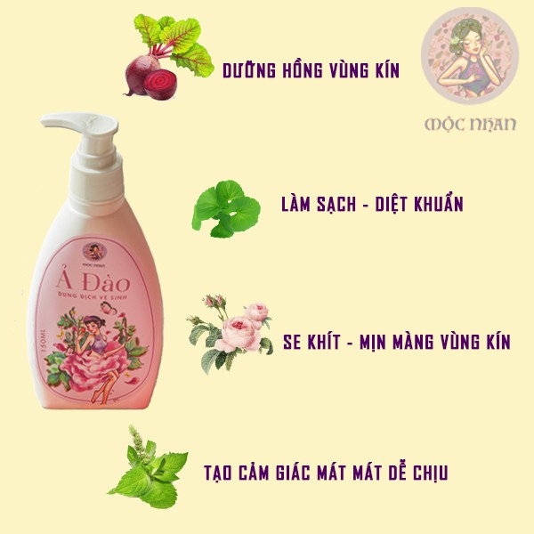 Dung Dịch Vệ Sinh Ả đào chiết xuất Củ Dền làm hồng, thơm mát, khử mùi Mộc Nhan Natural 150ml