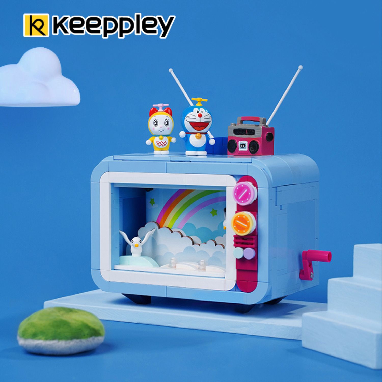 Đồ Chơi Lắp Ráp KEEPPLEY Doraemon Music TV K20408 - Tivi Phát Nhạc Building Block - Herbie Toys