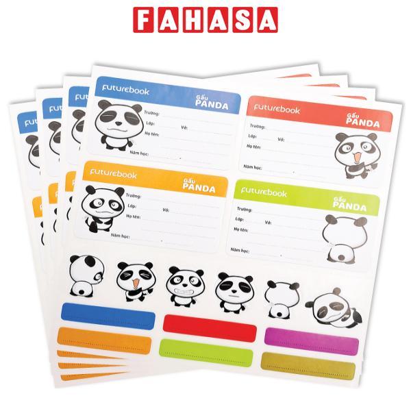 Nhãn Vở Học Sinh Panda Kèm Sticker - futurebook N104 (16 Nhãn)