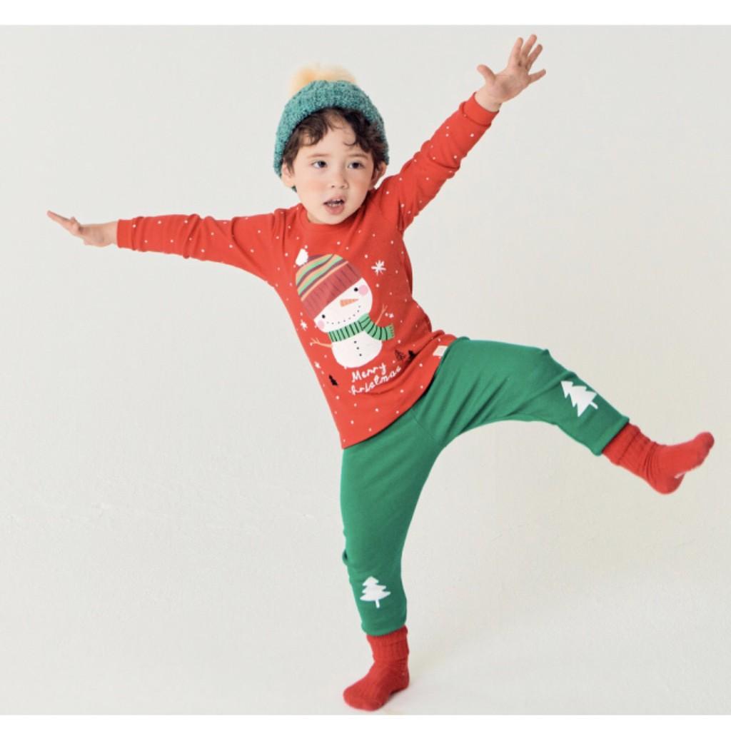 BỘ NOEL NGƯỜI TUYẾT ĐỎ NỘI ĐỊA HÀN, CHẤT THUN COTTON ORGANIC