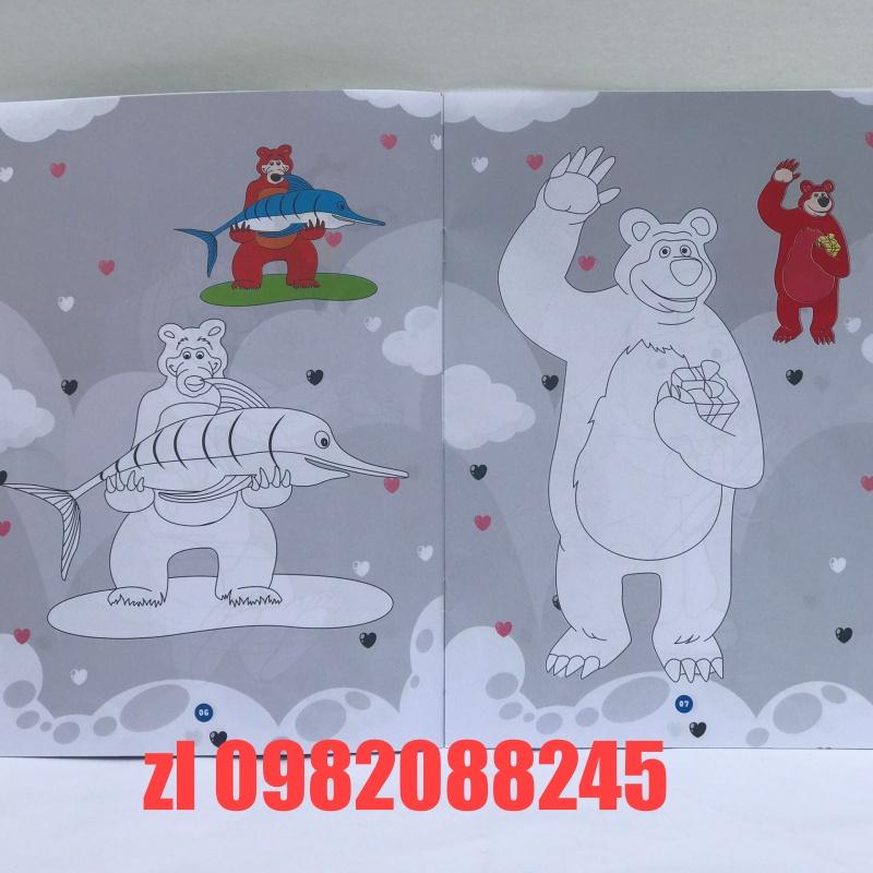 Tập/vở bé tô màu cô bé MASHA và chú Gấu xiếc