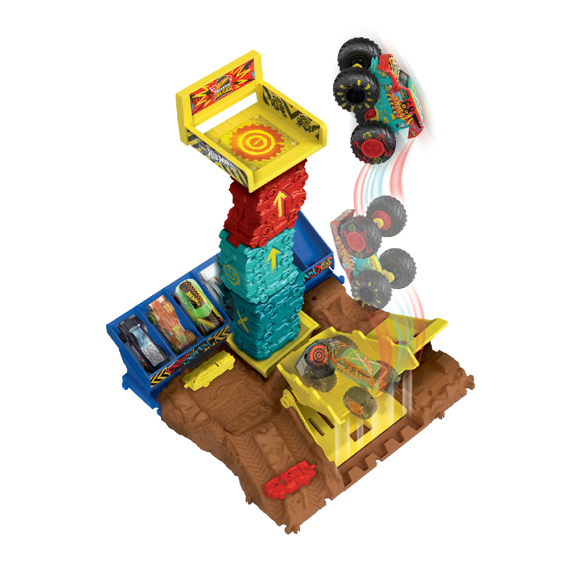 Bộ Đấu Trường Monster Trucks - Đánh Đổ Tòa Tháp Hot Wheels HNB92