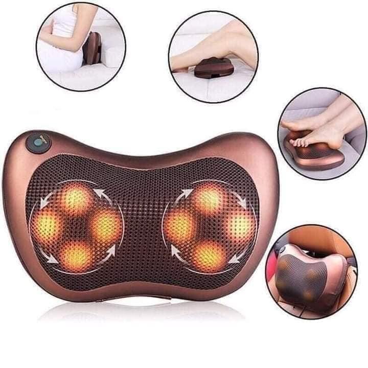 Gối Massage Hồng Ngoại 8 Bi Magic,Gối thư giã 8 bi xoay 360 độ