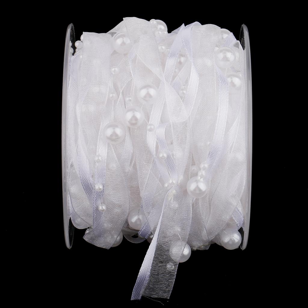 2X10 M Dây Đính Hạt Ruy Băng, Ngọc Trai, Dây Nơ Và Ruy Băng