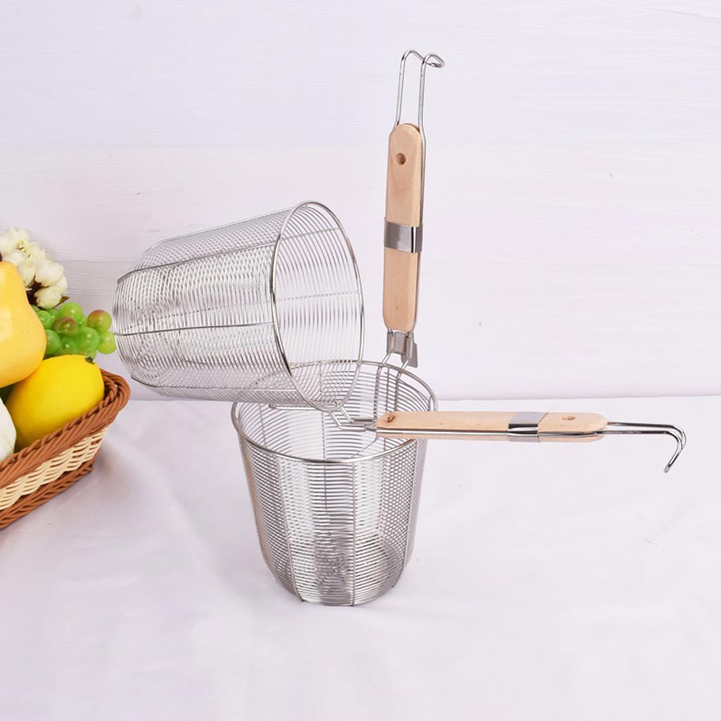 3pcs Stainless Steel Mesh Food Dumpling Noodle Strainer, Kitchen Strainer Basket