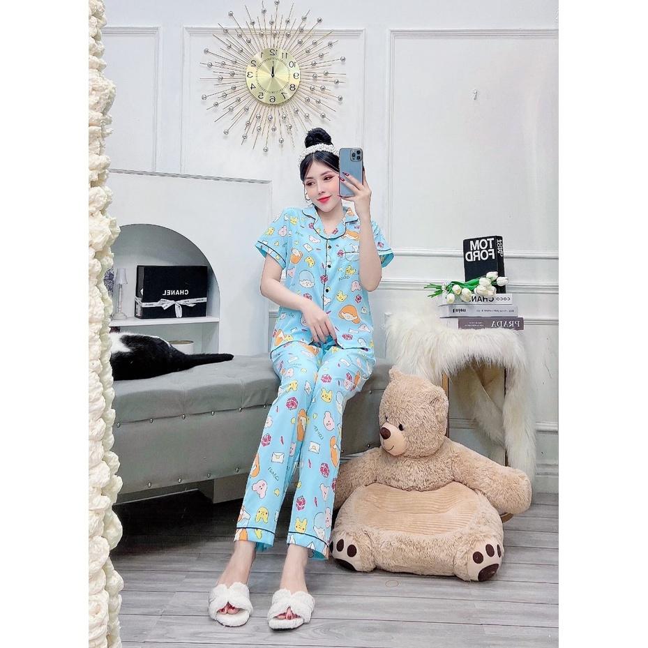 ĐỒ BỘ Pijama mặc nhà lụa hàn freesize mềm mịn 58kg