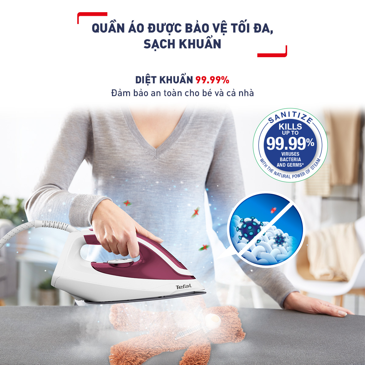 Bàn ủi hơi nước Tefal SV6110E0 - Hàng chính hãng