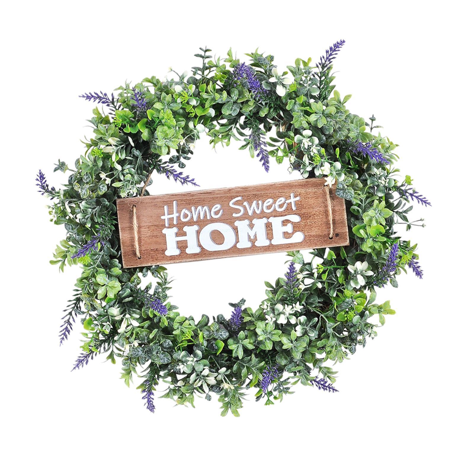 Eucalyptus Leaves Wreath for Front Door with Board Decoration Window Hanging