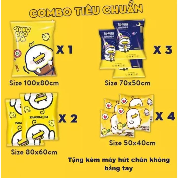 Set 10 túi hút chân không TANGDAOYA + Tặng kèm máy hút chân không bằng tay