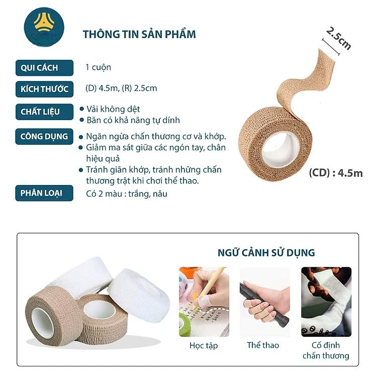 COMBO 2 CUỘN Băng vải quấn bảo vệ ngón chân giảm ma sát, chống chai sần khi mang giày