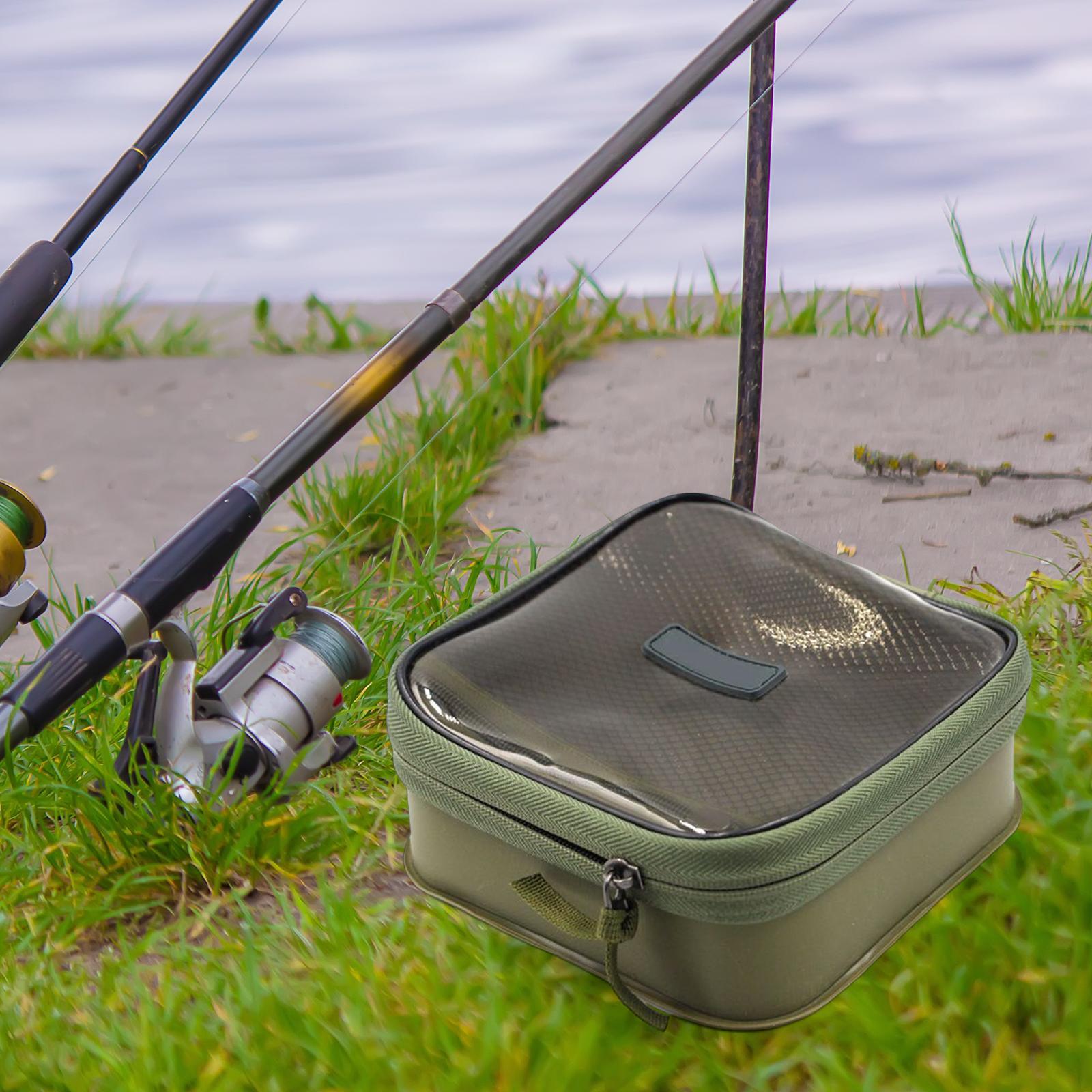 Water Resistant Fishing Tackle Bag Storage Bag Square EVA Fishing Accessories for Baitcasting Outdoor Raft Reels Fly Fishing