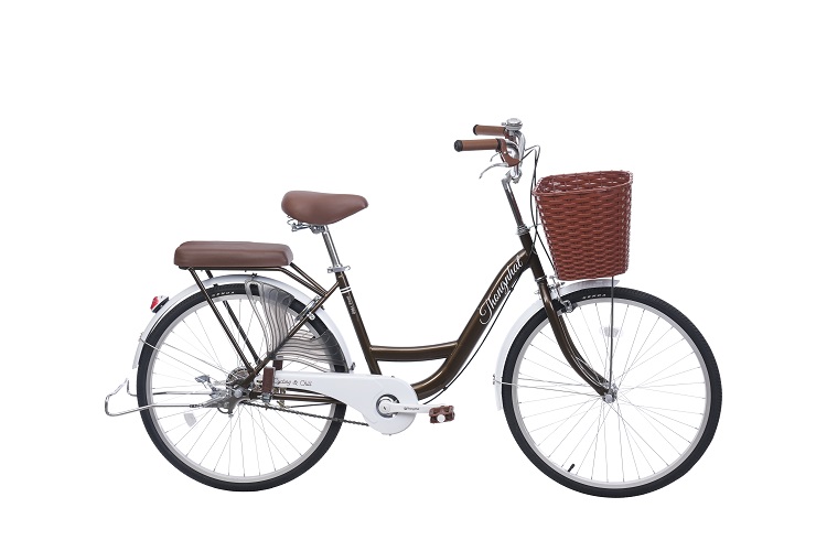 Xe Đạp Thống Nhất Mini New 24, 26 Inch - Phù Hợp Với Người Cao Từ 1M35 Trở Lên - Nâu - 24 Inch