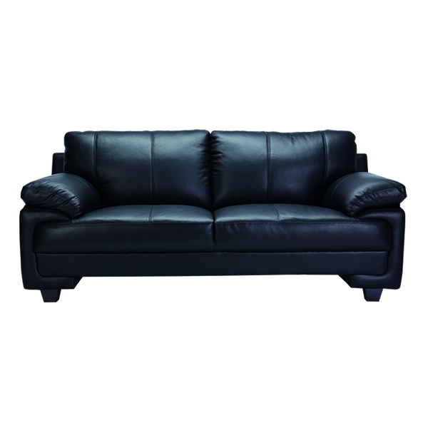 Ghế sofa 3 chỗ MARZIO khung gỗ nguyên khối, đệm bọc da thật cao cấp màu đen | Index Living Mall - Phân phối độc quyền tại Việt Nam