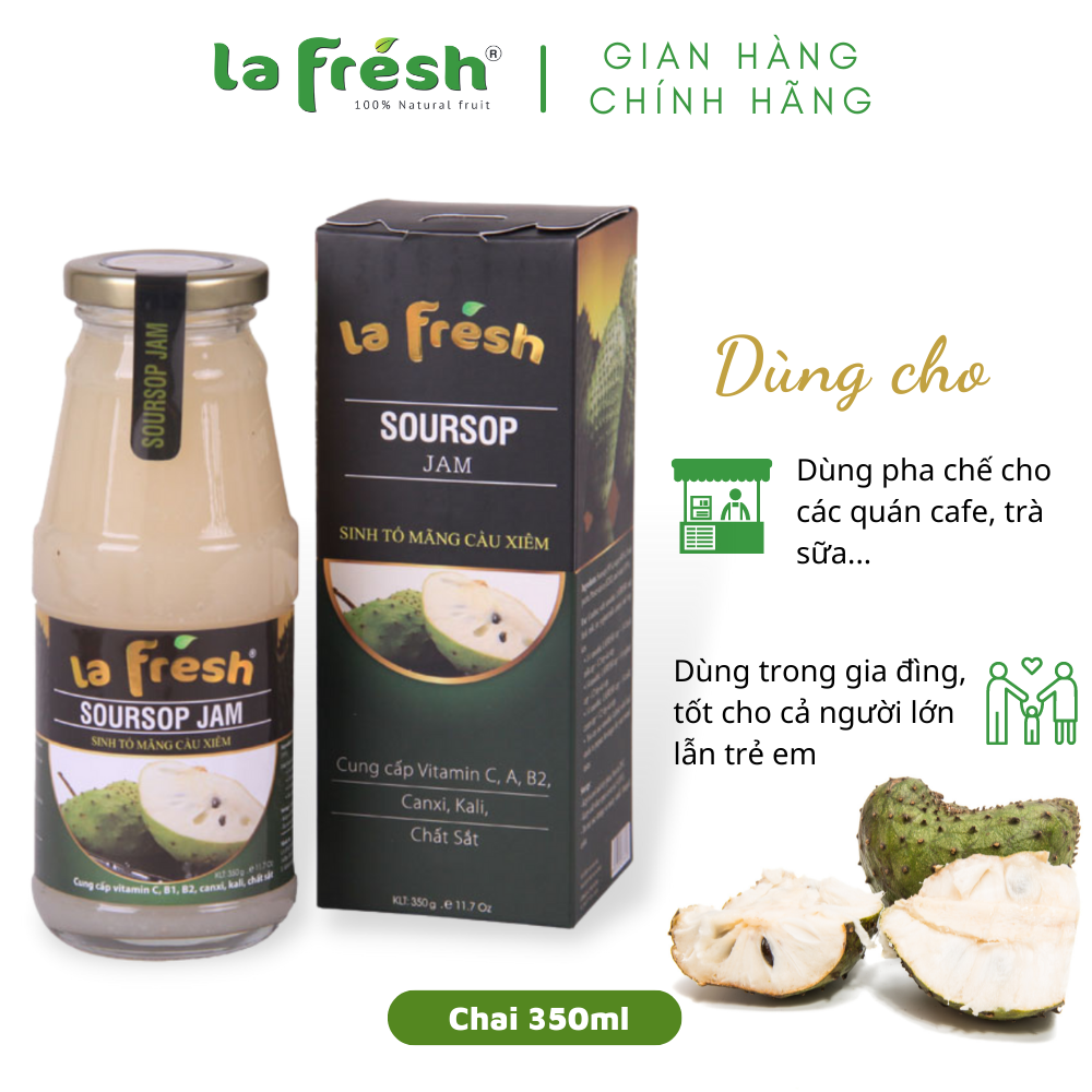 Sinh Tố Mãng Cầu Lafresh Đà Lạt Chai Thủy Tinh 350ml