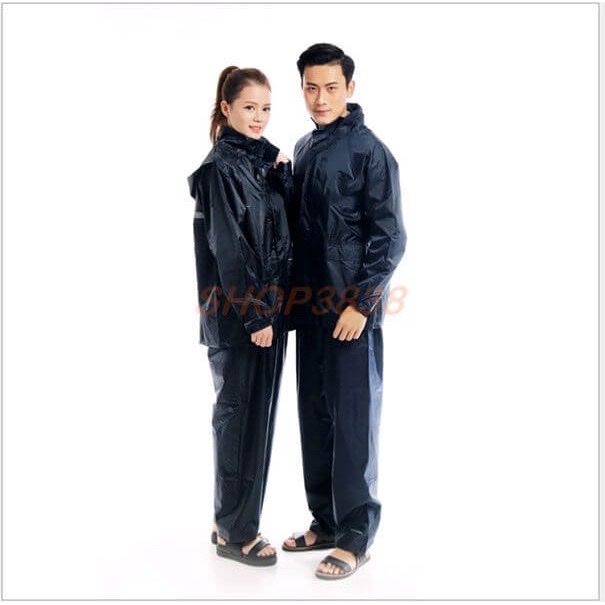 Áo quần đi mưa  vải dù cao cấp dùng cho nam và nữ  size  3XL  từ 65kg  -  80kg  , chống thấm nước , dày , có túi đựng , nhỏ gọn dễ mang theo mọi nơi phù hợp cho nam và nữ 