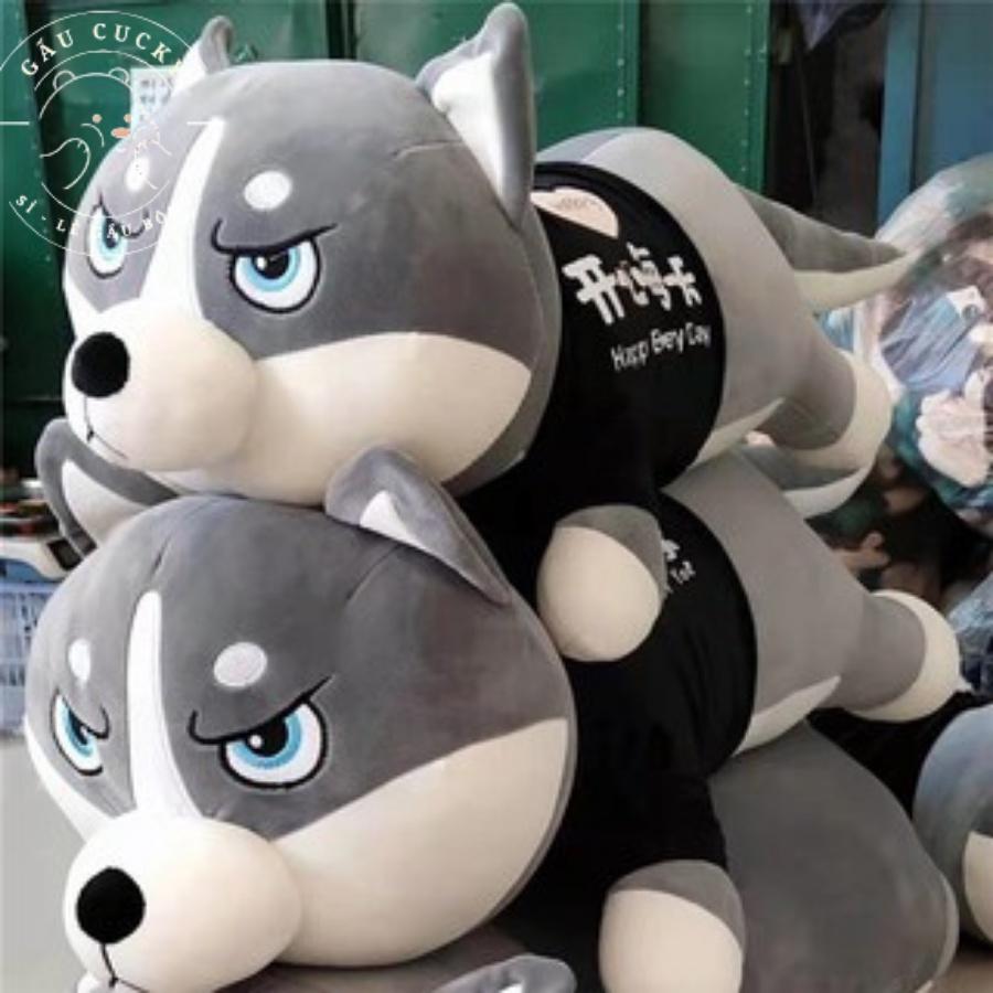 Gấu bông Chó husky, chó ngáo size 1M4 Siêu to khổng lồ.