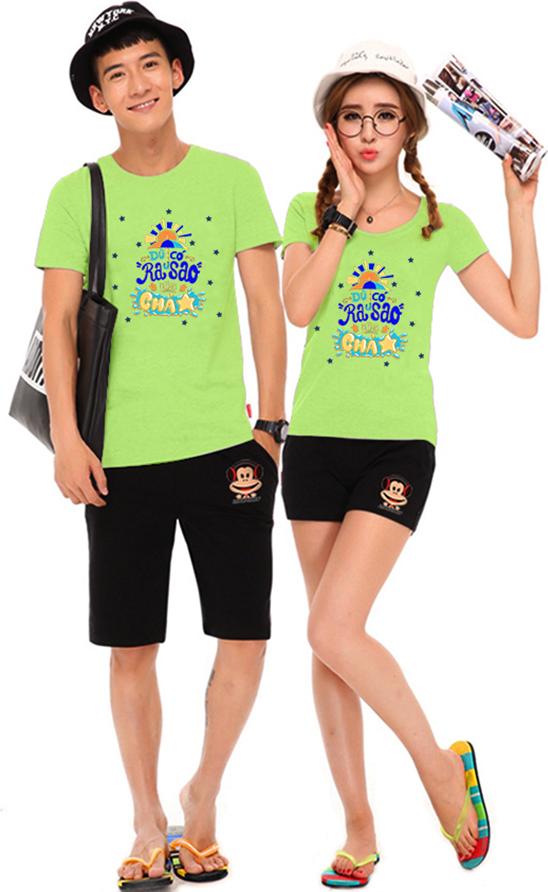 Bộ Áo Thun Đôi Dù Có Ra Sao Cũng Chả Sao - Màu Xanh Chuối - XXL - M