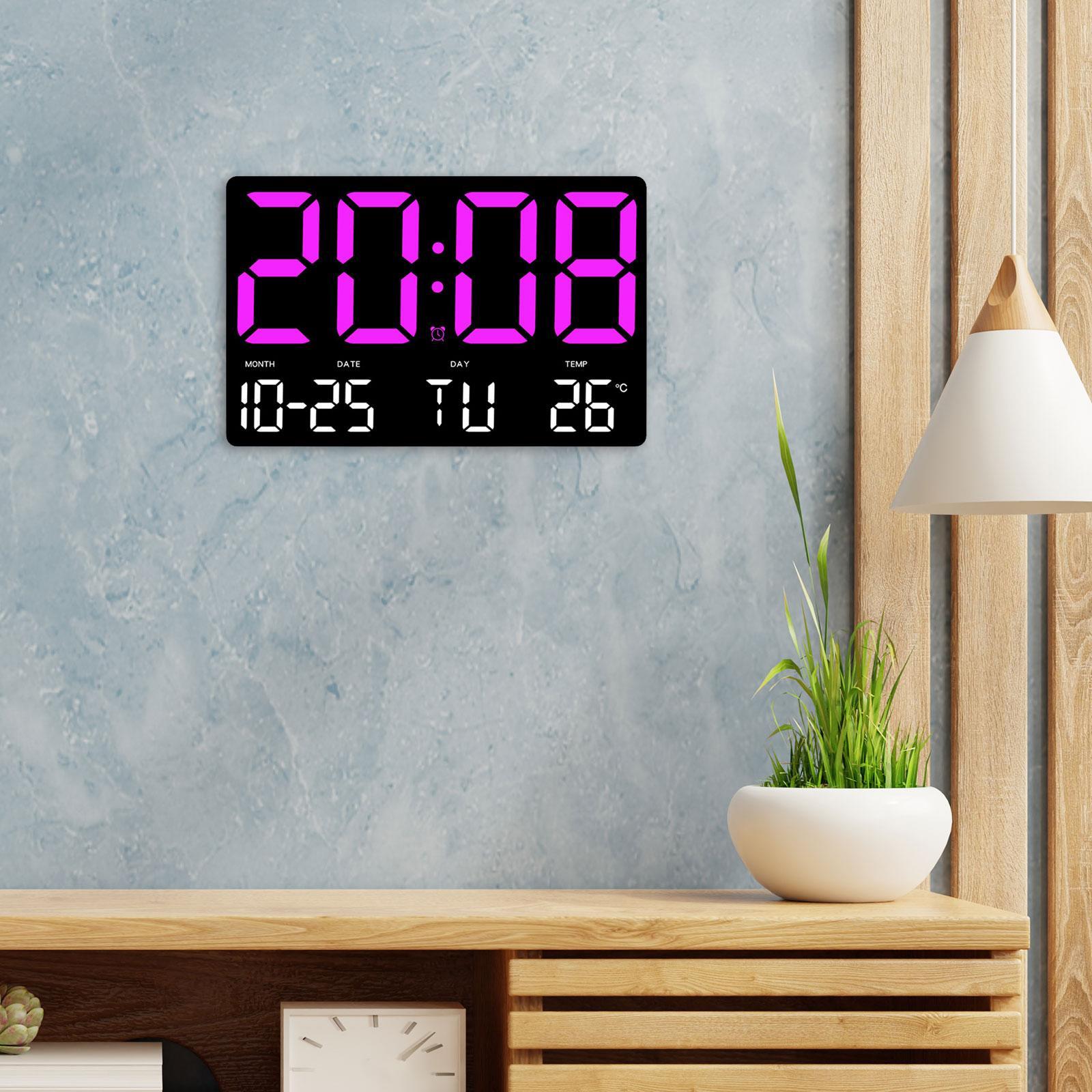 Wall Clock Kids Adults LED Display Digital Clock for Home Study Room Bedroom