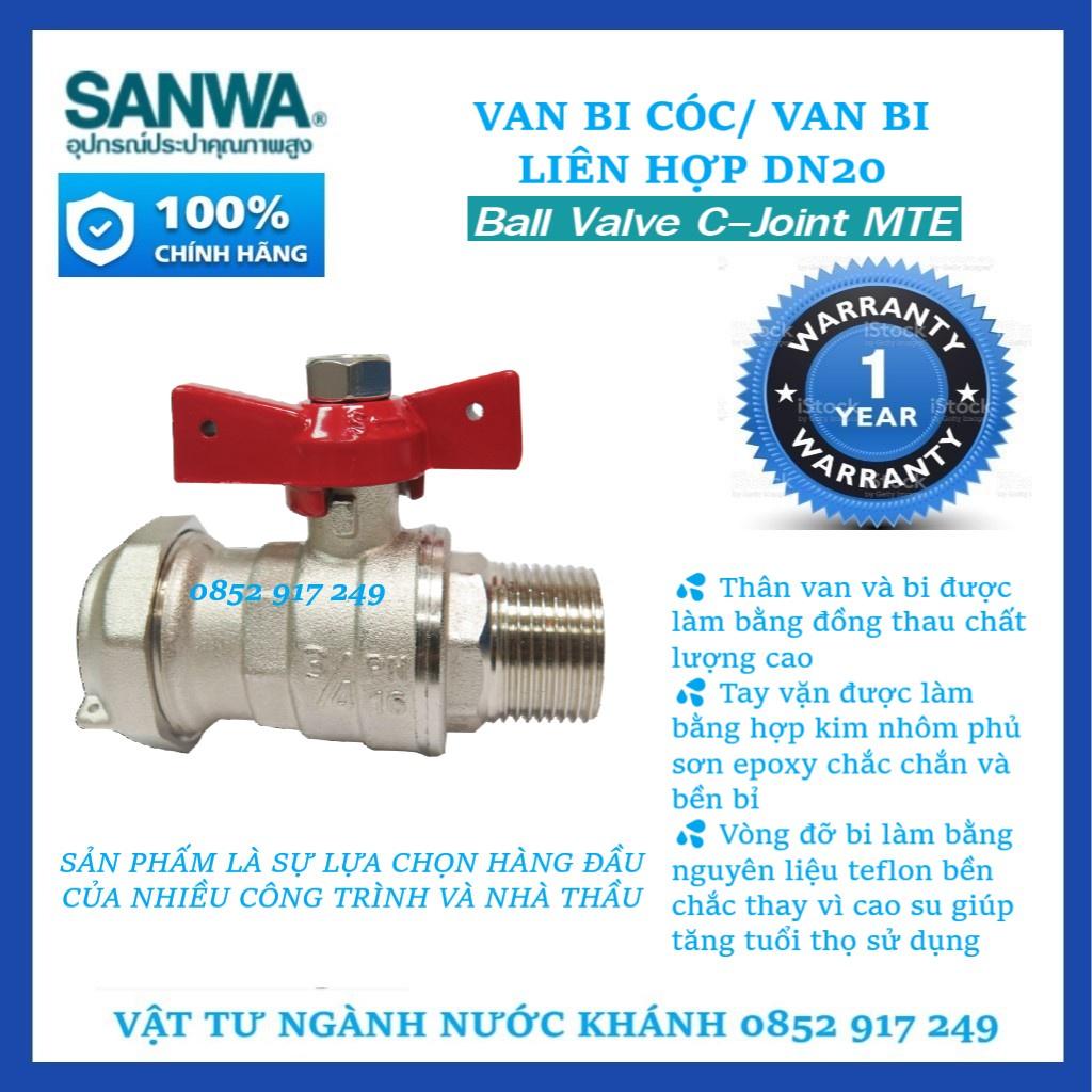 Van cóc Sanwa Thái Lan nối đồng hồ nước BV20CJ+MTE 3/4'', có xuất hóa đơn VAT