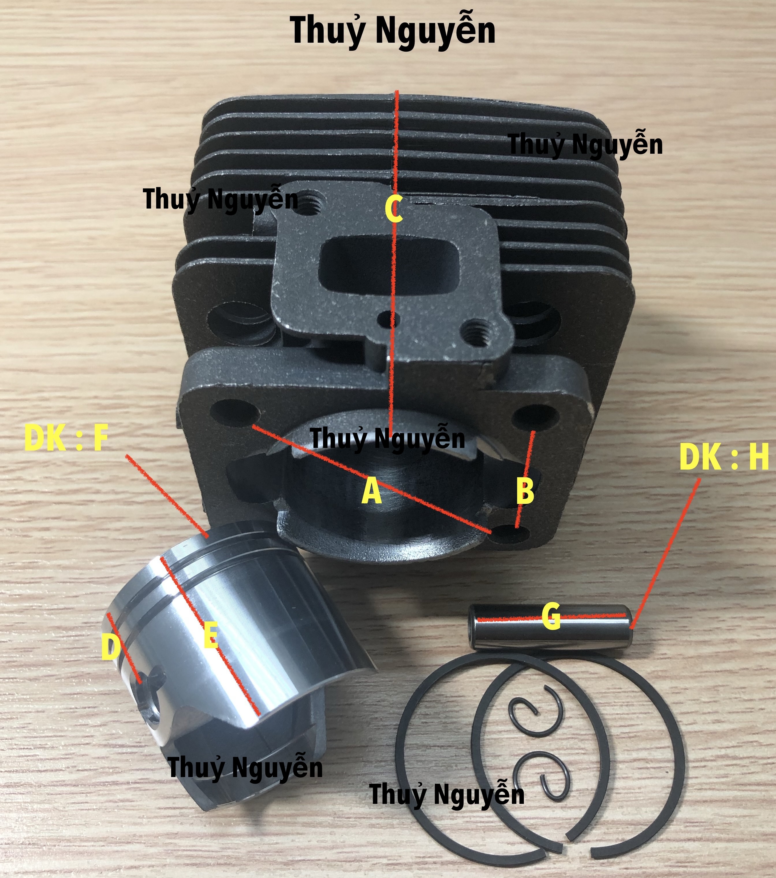 Bộ nòng xy lanh máy cưa 5200, 5800, 5900